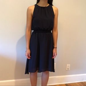 Navy midi high low dress